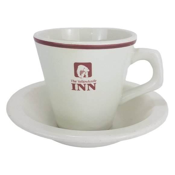 Vintage Yellowknife Inn DUDSON Cup and Saucer Polar Bear Northwest Territories - Picture 1 of 16